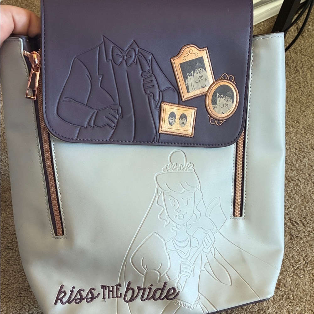 Purple and Gray Kiss the Bride Backpack